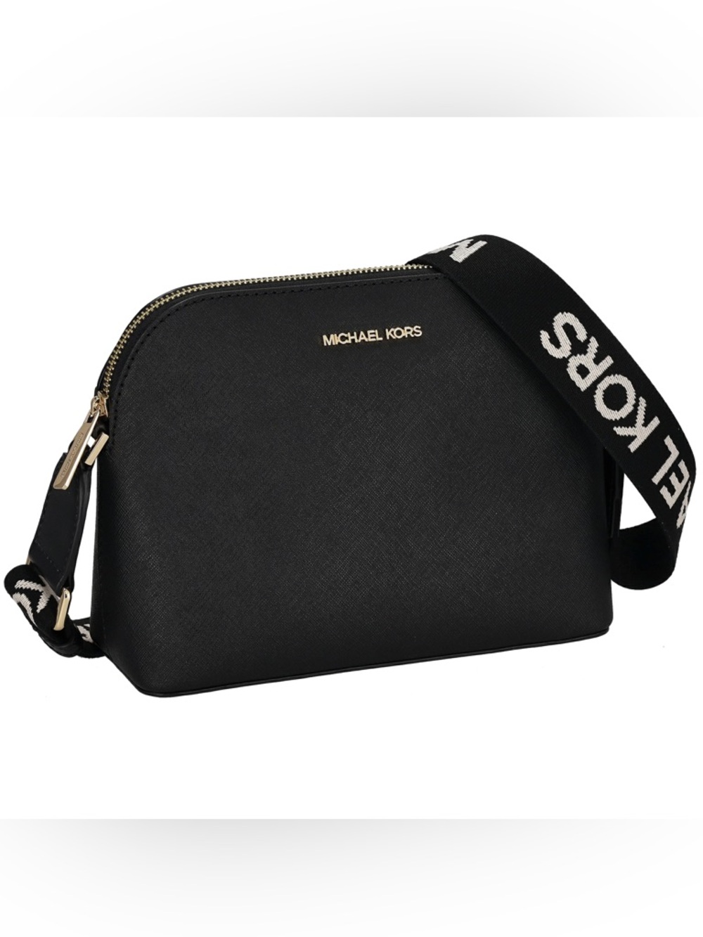 Michael Kors Black Dome Crossbody with Logo Webbing Strap - Picture 5 of 15